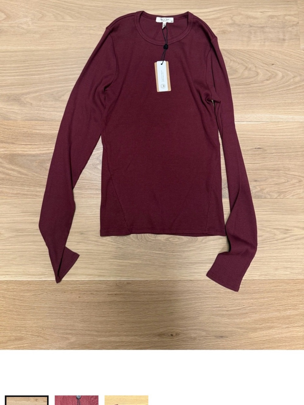 Rag & Bone sz Med ribbed long sleeve shirt